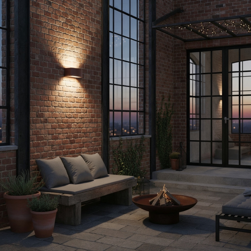 Ideal Lux - Επιτοίχιο φωτιστικό εξωτερικού χώρου ANDROMEDA 1xE27/60W/230V IP55 καφέ