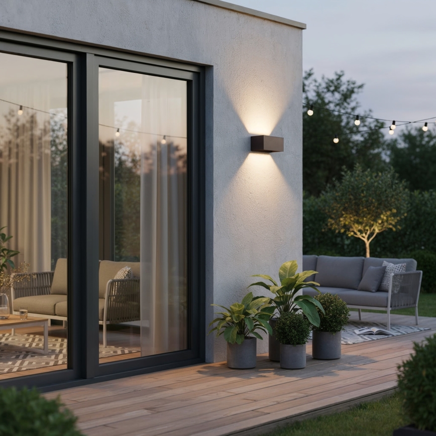 Ideal Lux - Επιτοίχιο φωτιστικό εξωτερικού χώρου ATOM LED/25W/230V CRI 90 IP54 καφέ