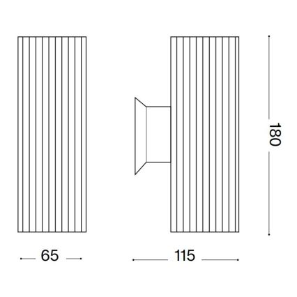 Ideal Lux - Επιτοίχιο φωτιστικό εξωτερικού χώρου BASE 2xGU10/28W/230V IP44 μαύρο