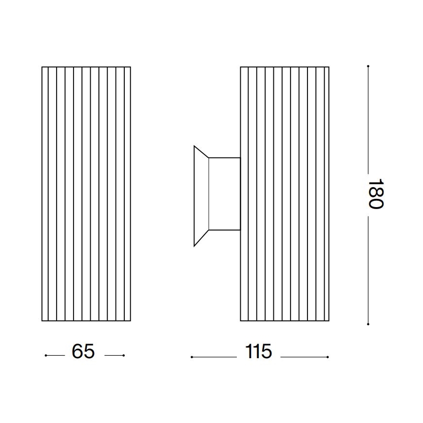 Ideal Lux - Επιτοίχιο φωτιστικό εξωτερικού χώρου BASE 2xGU10/28W/230V IP44 μαύρο