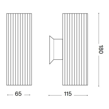Ideal Lux - Επιτοίχιο φωτιστικό εξωτερικού χώρου BASE 2xGU10/28W/230V IP44 μαύρο