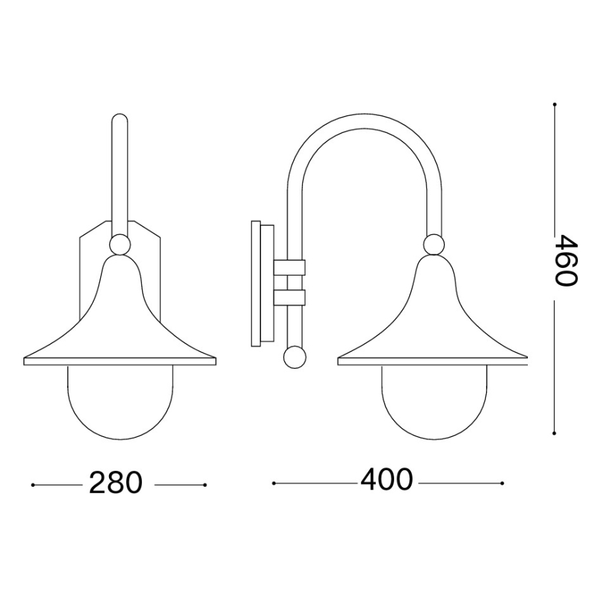 Ideal Lux - Επιτοίχιο φωτιστικό εξωτερικού χώρου CIMA 1xE27/52W/230V IP43 ανθρακί