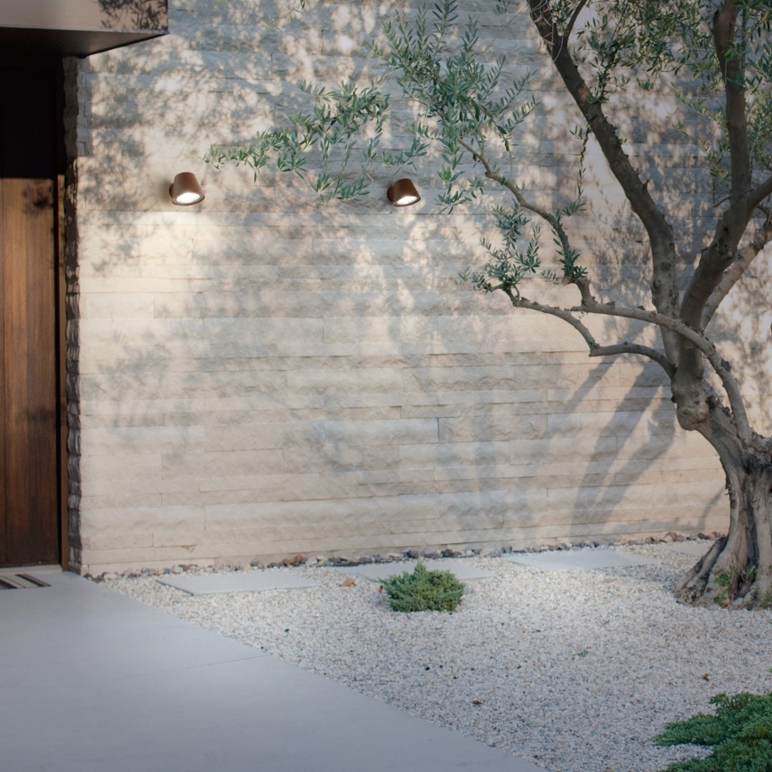 Ideal Lux - Επιτοίχιο φωτιστικό εξωτερικού χώρου GAS 1xGU10/28W/230V IP43 καφέ