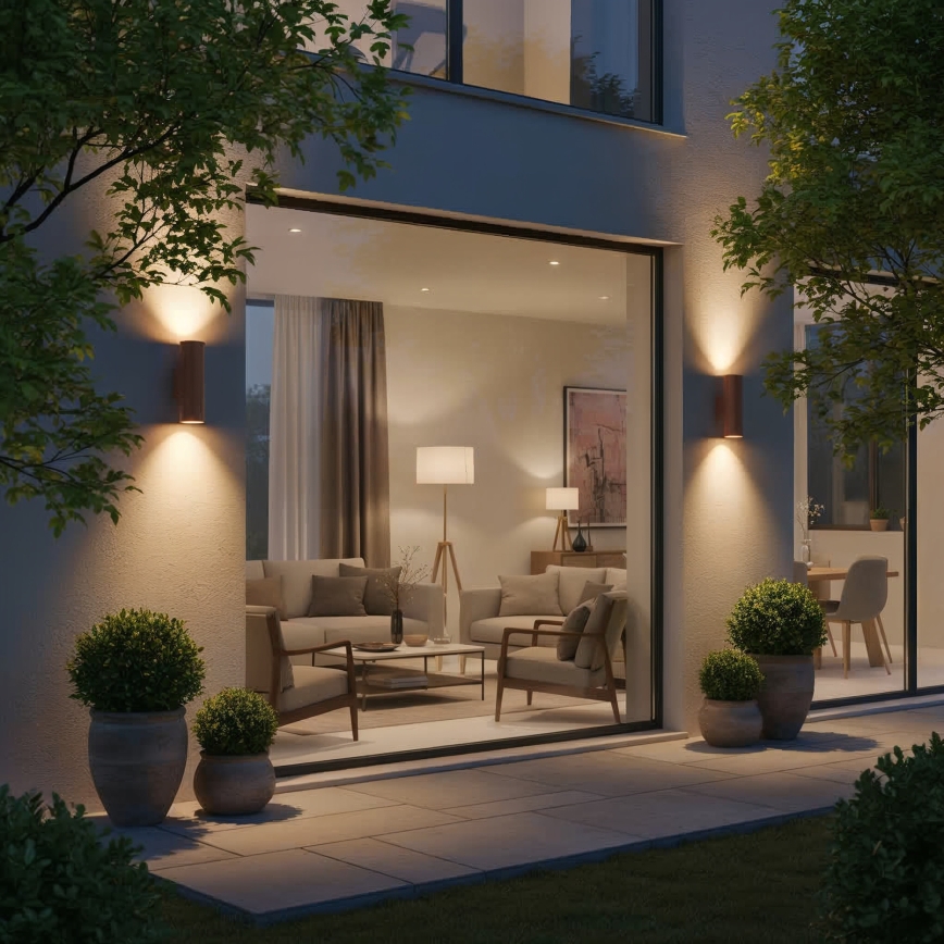 Ideal Lux - Επιτοίχιο φωτιστικό εξωτερικού χώρου GUN 1xE27/60W/230V 31 cm IP54 καφέ