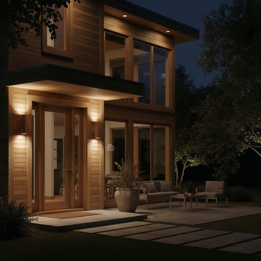 Ideal Lux - Επιτοίχιο φωτιστικό εξωτερικού χώρου GUN 1xE27/60W/230V 31 cm IP54 καφέ