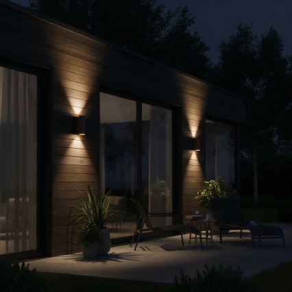 Ideal Lux - Επιτοίχιο φωτιστικό εξωτερικού χώρου GUN 1xE27/60W/230V 31 cm IP54 καφέ