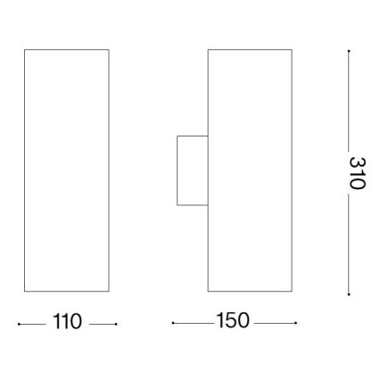 Ideal Lux - Επιτοίχιο φωτιστικό εξωτερικού χώρου GUN 1xE27/60W/230V 31 cm IP54 καφέ