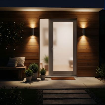 Ideal Lux - Επιτοίχιο φωτιστικό εξωτερικού χώρου GUN 1xGU10/35W/230V 21 cm IP44 γκρι