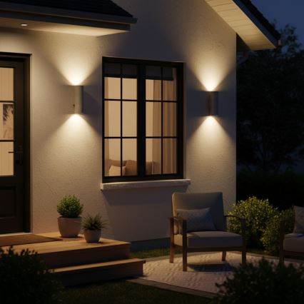 Ideal Lux - Επιτοίχιο φωτιστικό εξωτερικού χώρου GUN 1xGU10/35W/230V 21 cm IP44 γκρι