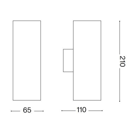 Ideal Lux - Επιτοίχιο φωτιστικό εξωτερικού χώρου GUN 1xGU10/35W/230V 21 cm IP44 γκρι
