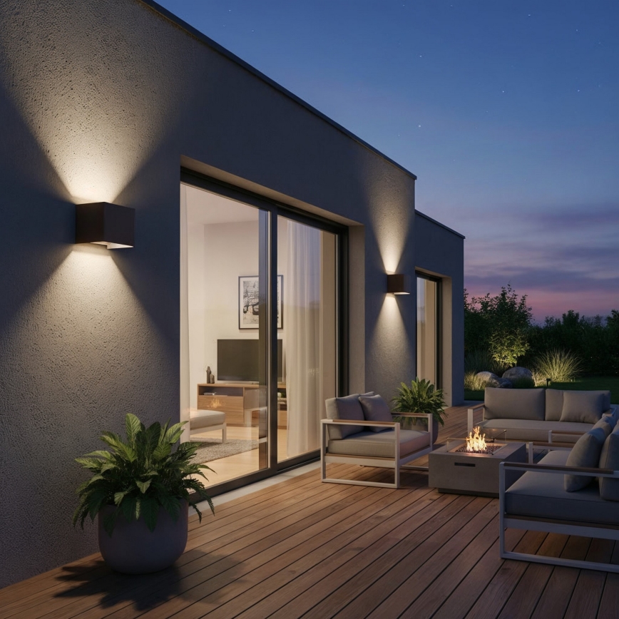 Ideal Lux - Επιτοίχιο φωτιστικό εξωτερικού χώρου LED ATOM LED/12W/230V CRI 90 IP54 καφέ
