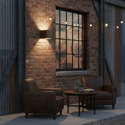 Ideal Lux - Επιτοίχιο φωτιστικό εξωτερικού χώρου LED ATOM LED/12W/230V CRI 90 IP54 καφέ