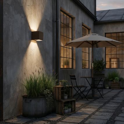 Ideal Lux - Επιτοίχιο φωτιστικό εξωτερικού χώρου LED ATOM LED/12W/230V CRI 90 IP54 καφέ