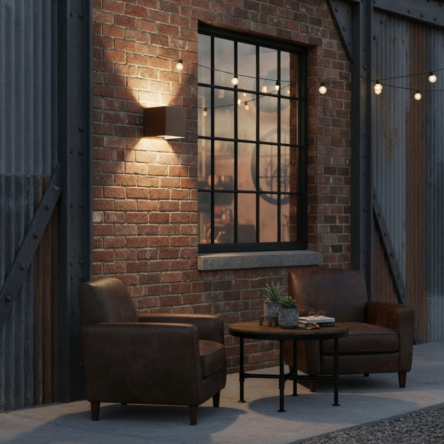 Ideal Lux - Επιτοίχιο φωτιστικό εξωτερικού χώρου LED ATOM LED/12W/230V CRI 90 IP54 καφέ