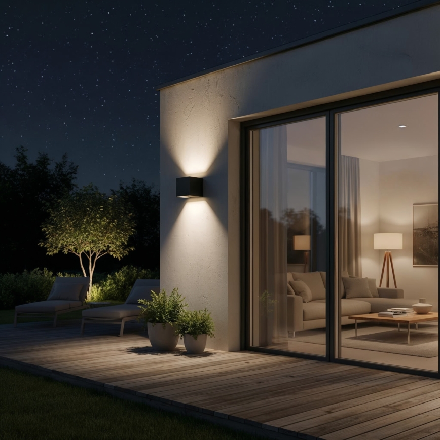 Ideal Lux - Επιτοίχιο φωτιστικό εξωτερικού χώρου LED ATOM LED/12W/230V CRI 90 IP54 μαύρο