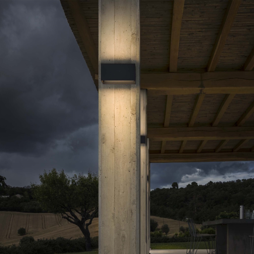 Ideal Lux - Επιτοίχιο φωτιστικό εξωτερικού χώρου LED ATOM LED/25W/230V CRI 90 IP54 ανθρακί