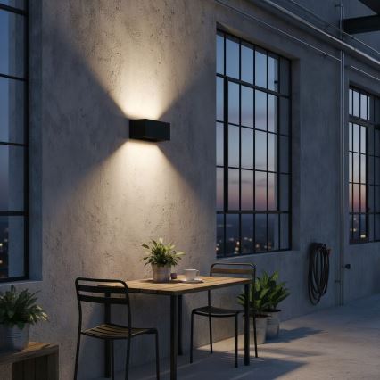 Ideal Lux - Επιτοίχιο φωτιστικό εξωτερικού χώρου LED ATOM LED/25W/230V CRI 90 IP54 μαύρο