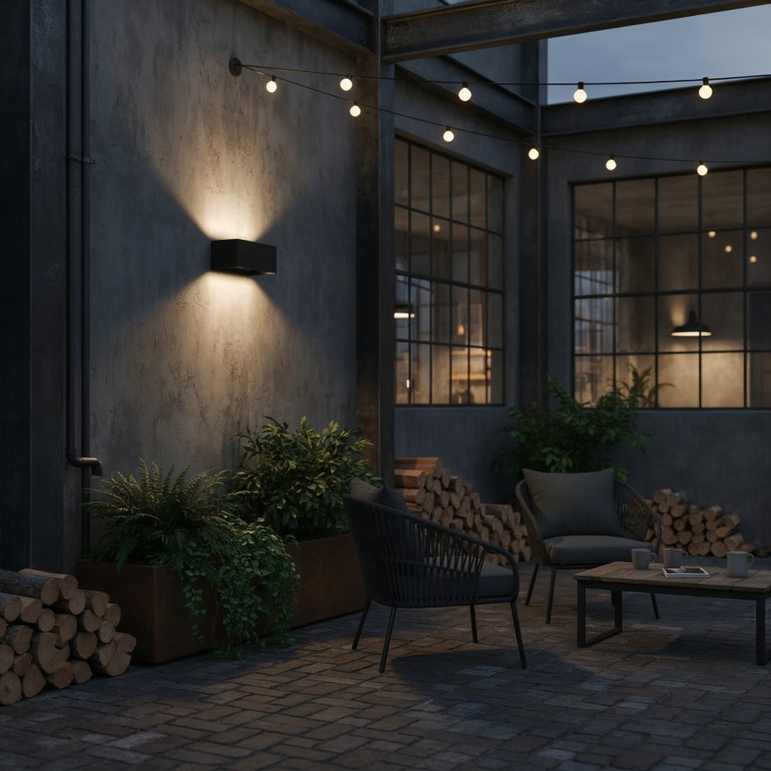 Ideal Lux - Επιτοίχιο φωτιστικό εξωτερικού χώρου LED ATOM LED/25W/230V CRI 90 IP54 μαύρο