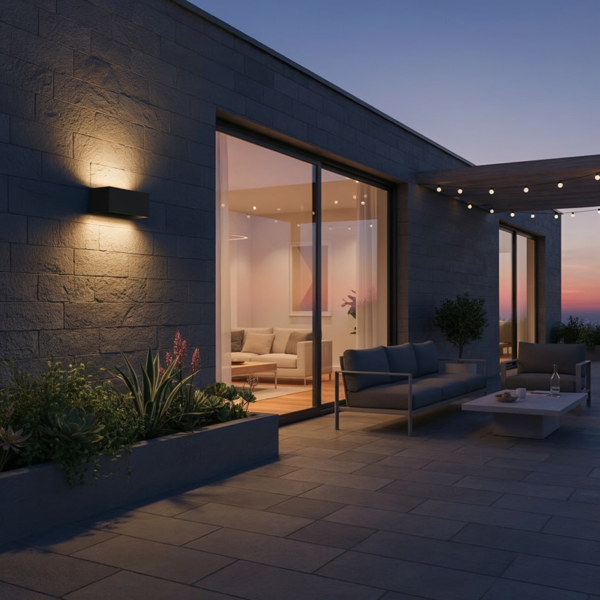 Ideal Lux - Επιτοίχιο φωτιστικό εξωτερικού χώρου LED ATOM LED/25W/230V CRI 90 IP54 μαύρο