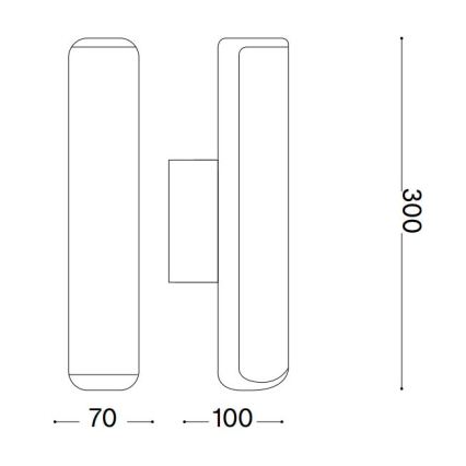 Ideal Lux - Επιτοίχιο φωτιστικό εξωτερικού χώρου LED ETERE LED/9,5W/230V 4000K CRI 90 IP44 ανθρακί