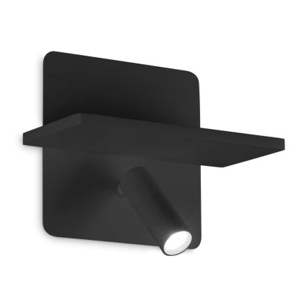 Ideal Lux - Επιτοίχιο σποτ LED PIANO LED/10W/230V CRI 90 USB μαύρο