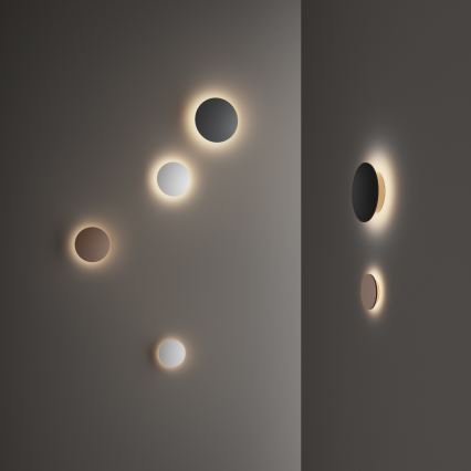 Ideal Lux - Εξωτερικό επιτοίχιο φωτιστικό LED PUNTO LED/12W/230V CRI 90 διάμ. 24 cm IP54 μαύρο