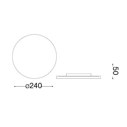 Ideal Lux - Εξωτερικό επιτοίχιο φωτιστικό LED PUNTO LED/12W/230V CRI 90 διάμ. 24 cm IP54 μαύρο