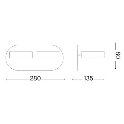 Ideal Lux - Επίτοιχο σποτ LED OBY 2xLED/6W/230V CRI 90 λευκό