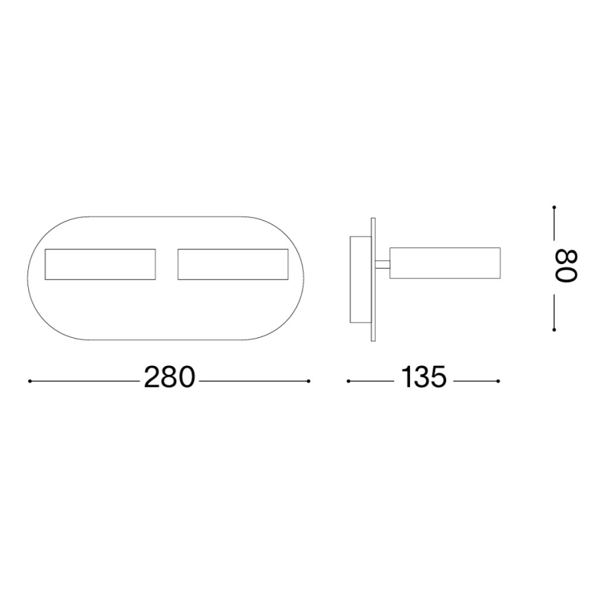 Ideal Lux - Επίτοιχο σποτ LED OBY 2xLED/6W/230V CRI 90 λευκό