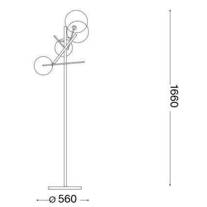 Ideal Lux - Επιδαπέδια λάμπα LED EQUINOXE 4xG4/2W/230V ορείχαλκος/φιμέ