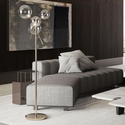 Ideal Lux - Επιδαπέδια λάμπα LED EQUINOXE 4xG4/2W/230V ορείχαλκος/διαφανές