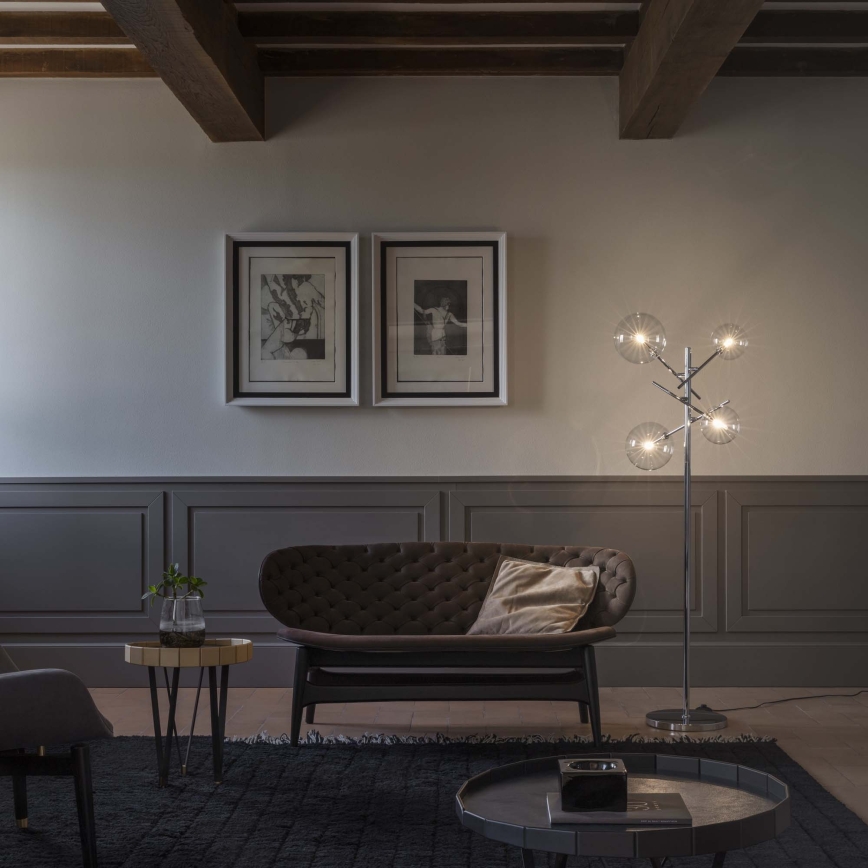 Ideal Lux - Επιδαπέδια λάμπα LED EQUINOXE 4xG4/2W/230V γυαλιστερό χρώμιο/διαφανές