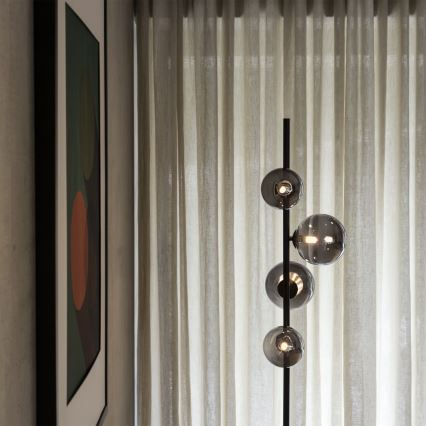 Ideal Lux - Επιδαπέδια λάμπα LED PERLAGE 4xG9/3W/230V μαύρο/φιμέ