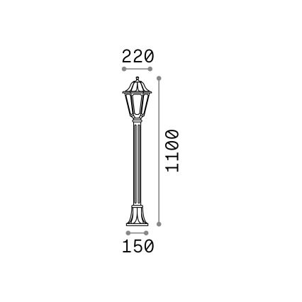 Ideal Lux - Επιδαπέδια λάμπα εξωτερικού χώρου 1xE27/60W/230V μαύρο IP44