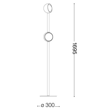 Ideal Lux - Επιδαπέδιο φωτιστικό LED BLOOM 2xLED/5,5W/230V CRI 90 χρυσό/καπνιστό μπεζ