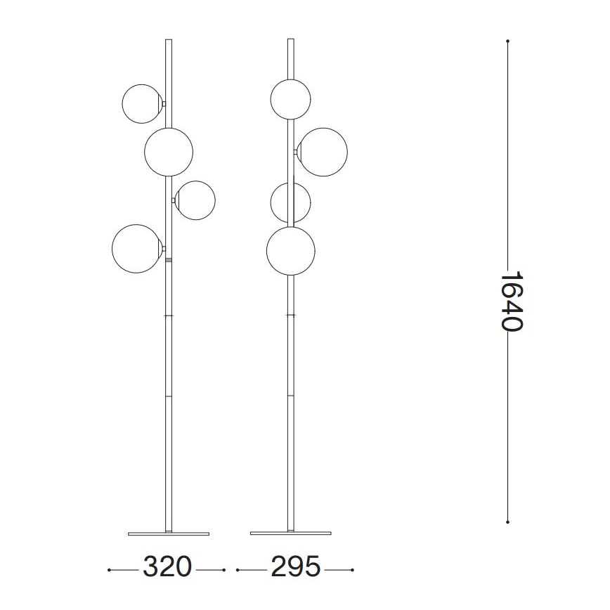 Ideal Lux - Φωτιστικό δαπέδου LED PERLAGE 4xG9/3W/230V χρυσό/καπνιστό μπεζ