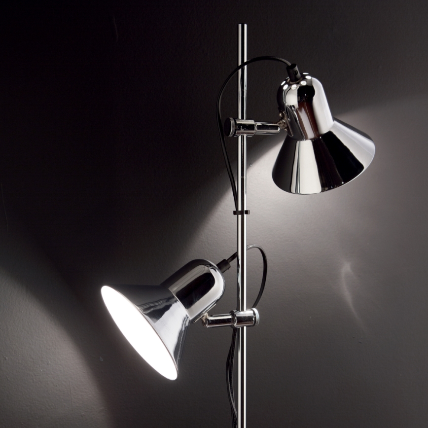 Ideal Lux - Επιδαπέδιο φωτιστικό POLLY 2xE27/60W/230V γυαλιστερό χρώμιο