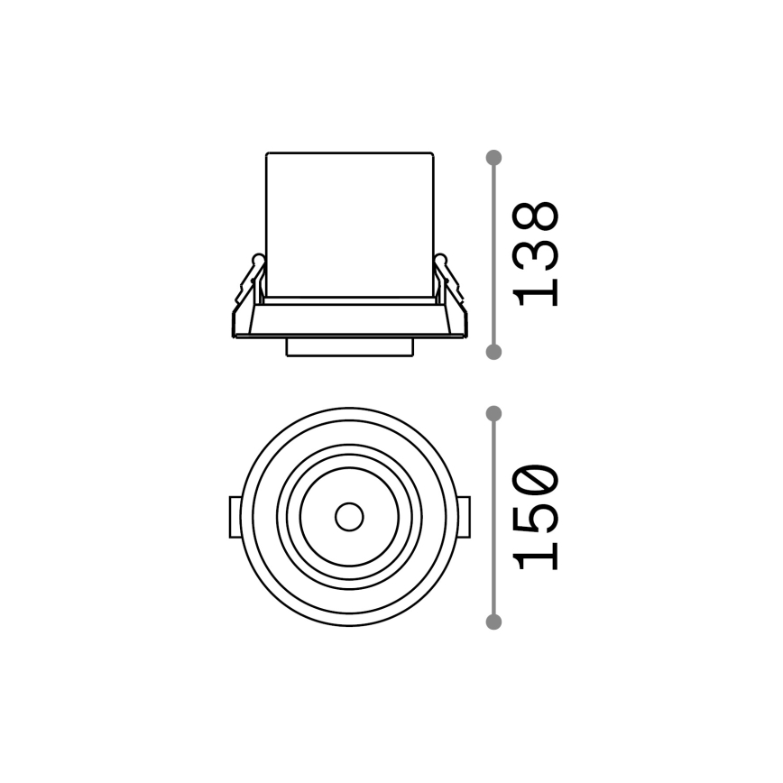 Ideal Lux - LED εντοιχιστό σποτ οροφής NOVA LED/30W/230V CRI 90 διάμ. 13,8 cm λευκό