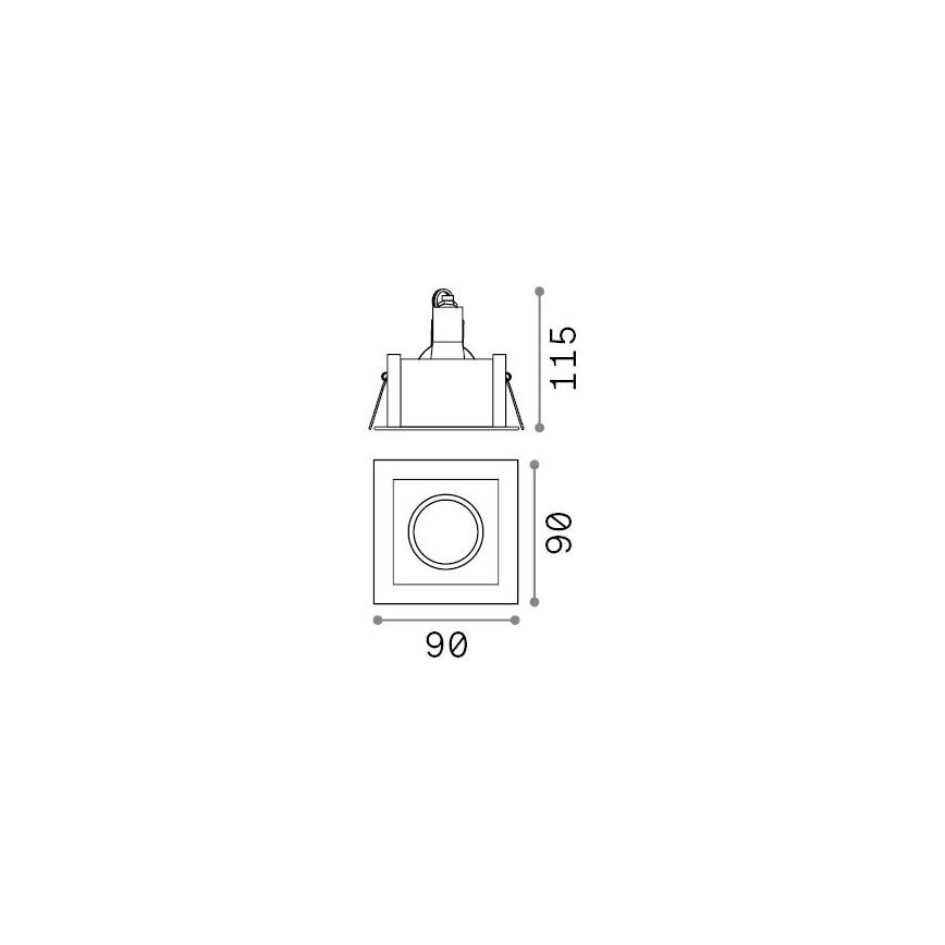 Ideal Lux - Εντοιχισμένο φωτιστικό FUNKY 1xGU10/50W/230V 9x9 cm ματ χρώμιο