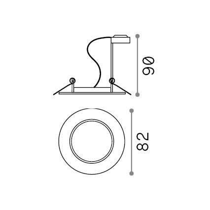 Ideal Lux - Εντοιχισμένο φωτιστικό οροφής SWING 1xGU10/28W/230V Ø 8,2 cm γυαλιστερό χρώμιο
