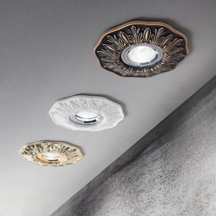 Ideal Lux - Εντοιχιζόμενο φωτιστικό οροφής POLKA 1xGU10/50W/230V χρυσό