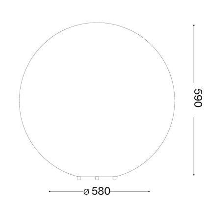 Ideal Lux - Εξωτερικό φωτιστικό DORIS 1xE27/60W/230V Ø 58 cm IP44 γκρι