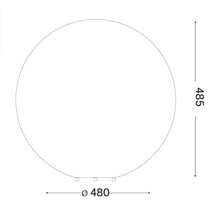 Ideal Lux - Εξωτερικό φωτιστικό DORIS 1xE27/60W/230V διάμ. 48 cm IP44 γκρι