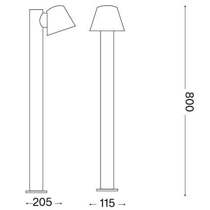 Ideal Lux - Εξωτερικό φωτιστικό GAS 1xGU10/35W/230V 80 cm IP43 καφέ