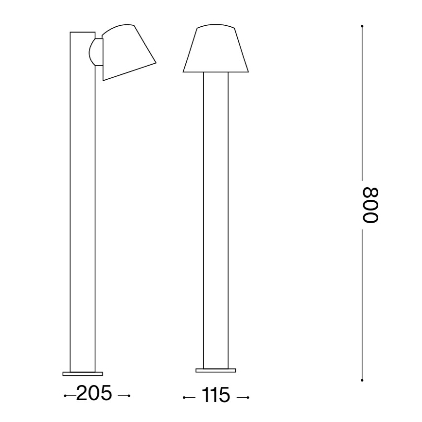 Ideal Lux - Εξωτερικό φωτιστικό GAS 1xGU10/35W/230V 80 cm IP43 καφέ