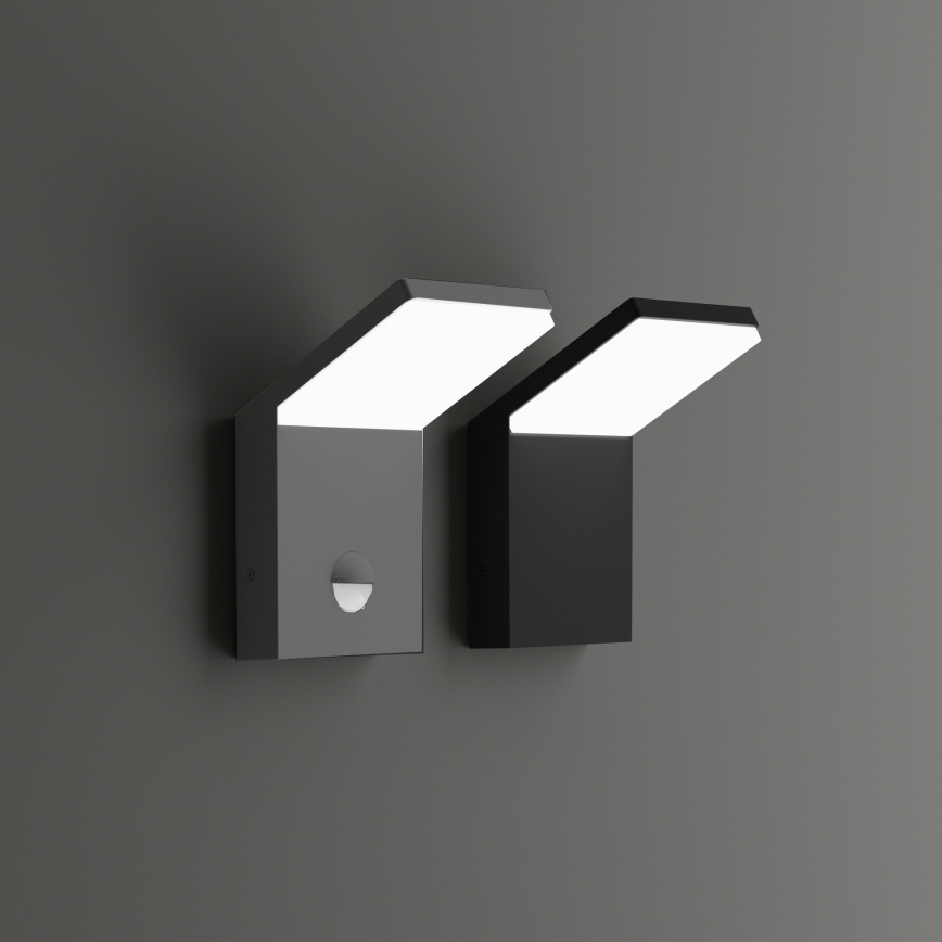 Ideal Lux - LED φωτιστικό εξωτερικού χώρου με ανιχνευτή κίνησης STYLE LED/9W/230V 4000K CRI 90 IP54 ανθρακί