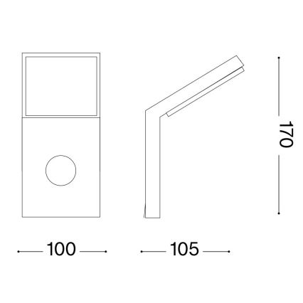 Ideal Lux - LED φωτιστικό εξωτερικού χώρου με ανιχνευτή κίνησης STYLE LED/9W/230V 4000K CRI 90 IP54 ανθρακί