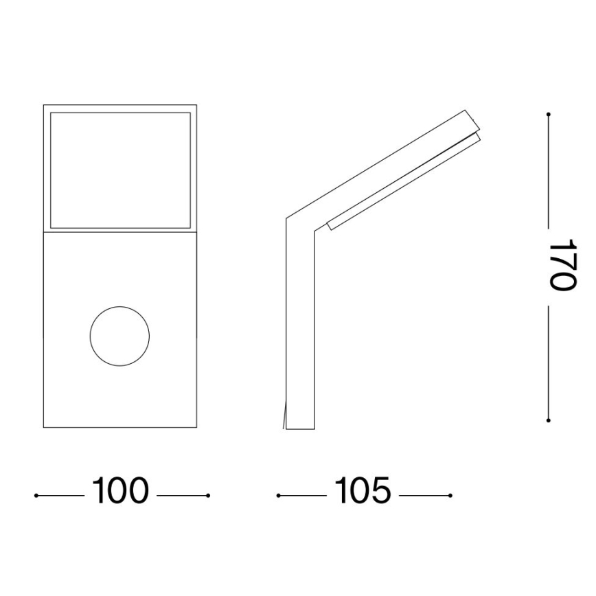 Ideal Lux - LED φωτιστικό εξωτερικού χώρου με ανιχνευτή κίνησης STYLE LED/9W/230V 4000K CRI 90 IP54 ανθρακί