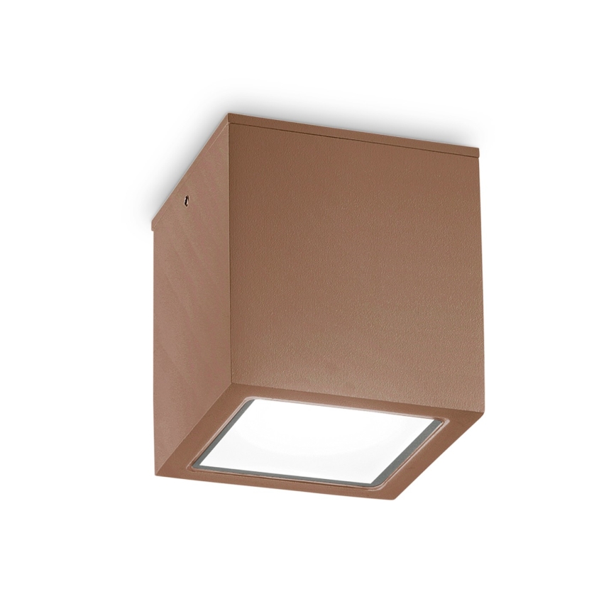 Ideal Lux - Εξωτερικό φωτιστικό σποτ TECHO 1xGU10/20W/230V 9x9 cm IP54 καφέ