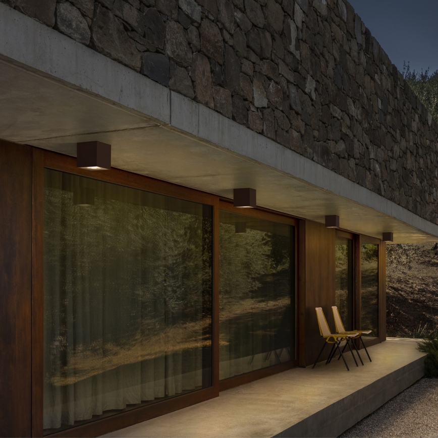 Ideal Lux - Εξωτερικό φωτιστικό σποτ TECHO 1xGU10/20W/230V 9x9 cm IP54 καφέ